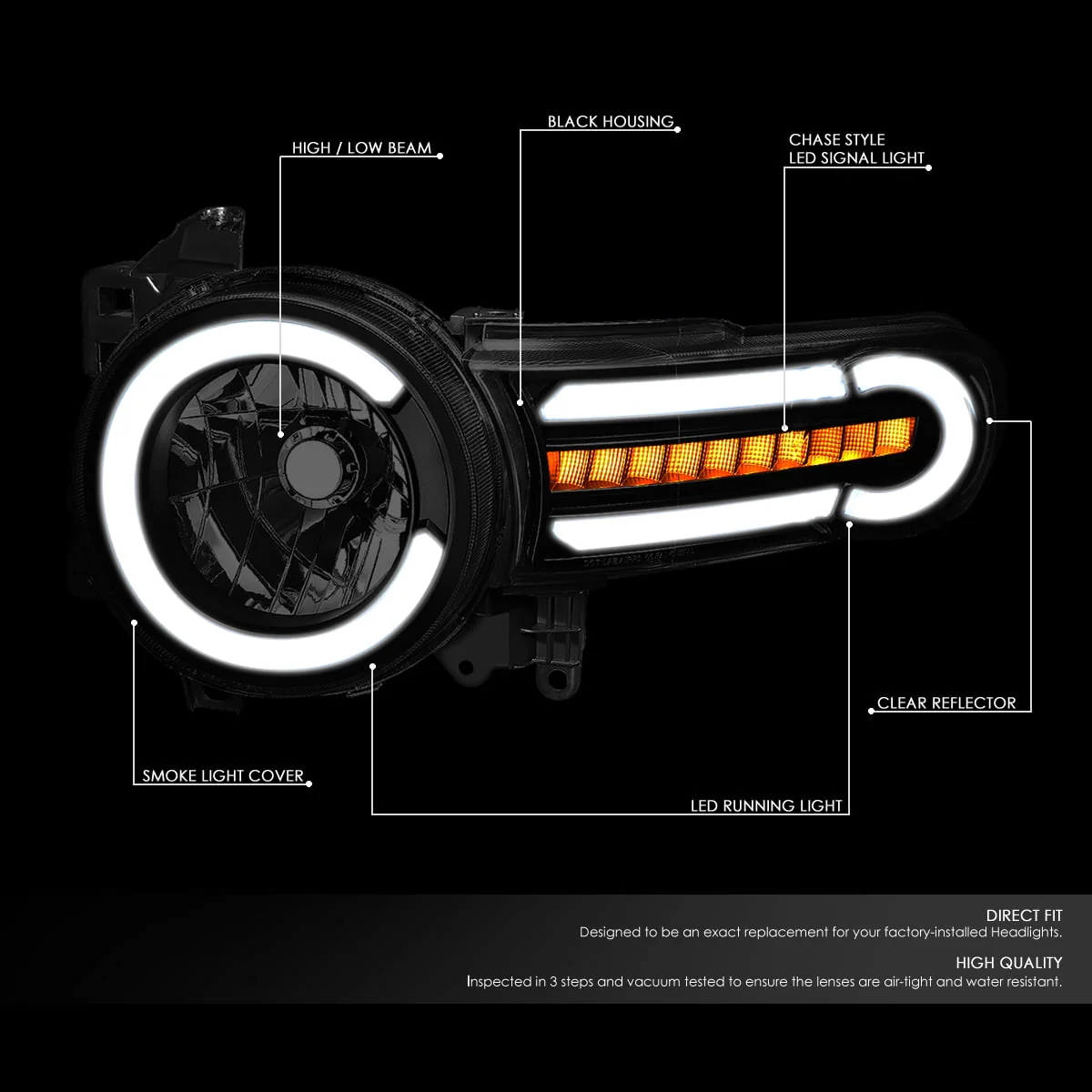 DNA Headlights Toyota FJ Cruiser (2007-2014) w/ LED DRL Sequential Turn Signal - Image 37