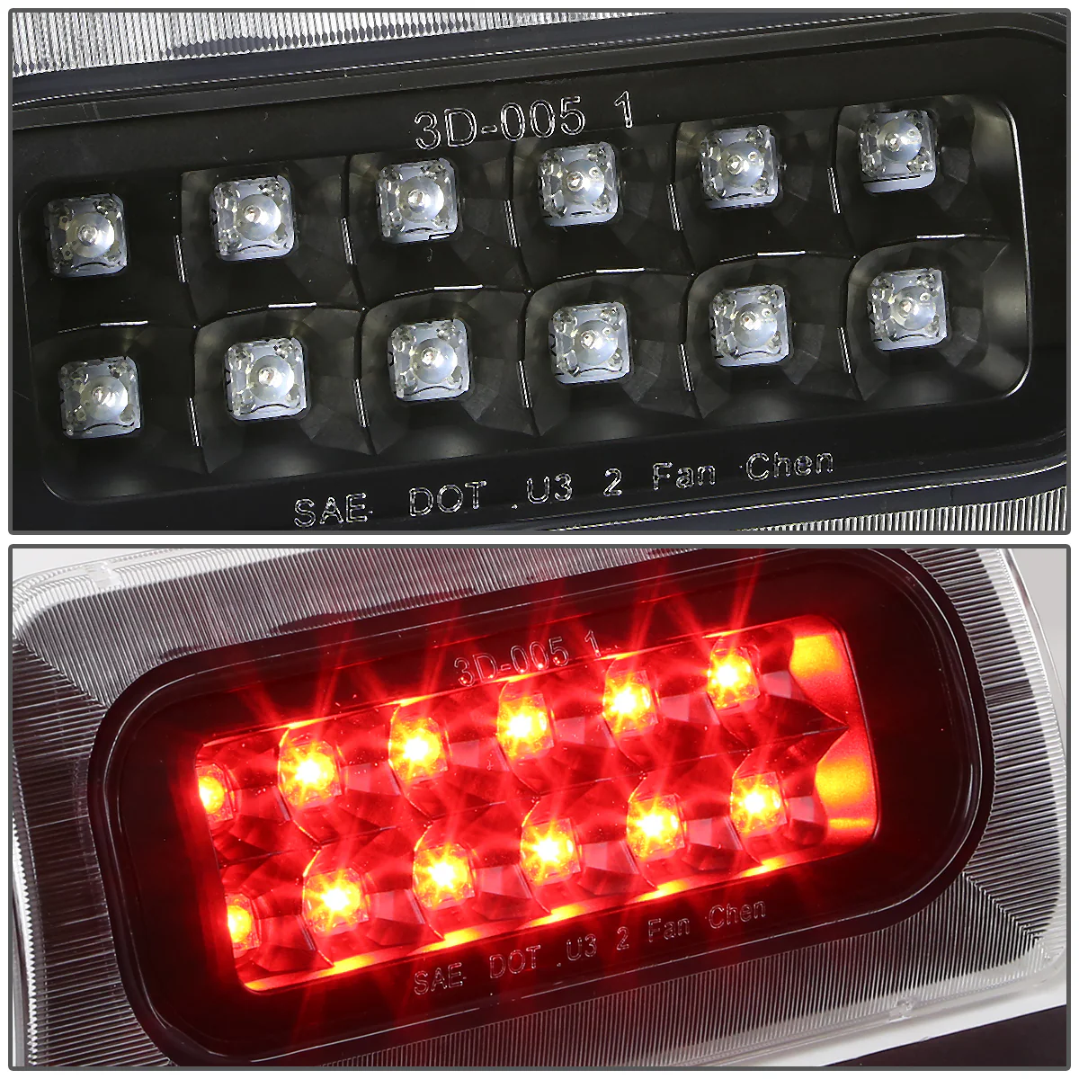 DNA LED 3rd Brake Light Chevy S10 / GMC Sonoma (1994-2003) Clear / Smoked / Red Lens - Image 3