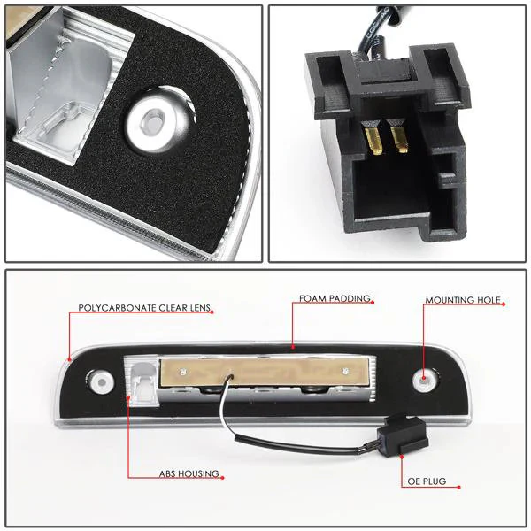 DNA LED 3rd Brake Light Dodge Nitro (2007-2012) Black or Chrome Housing with Clear / Smoked / Red Lens - Image 14