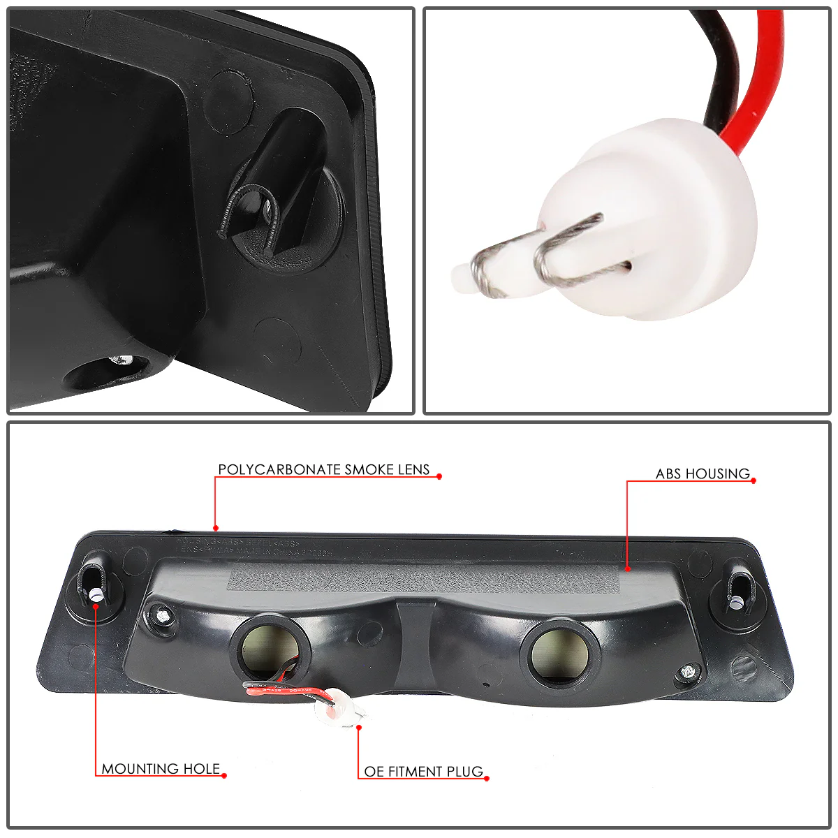 DNA LED 3rd Brake Light Ford Mustang LX Hatchback (1987-1993) Clear / Smoked / Red Lens - Image 10