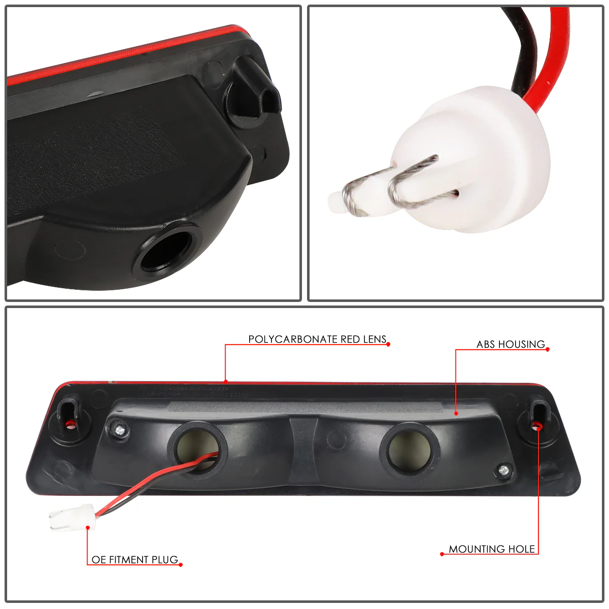 DNA LED 3rd Brake Light Ford Mustang LX Hatchback (1987-1993) Clear / Smoked / Red Lens - Image 20