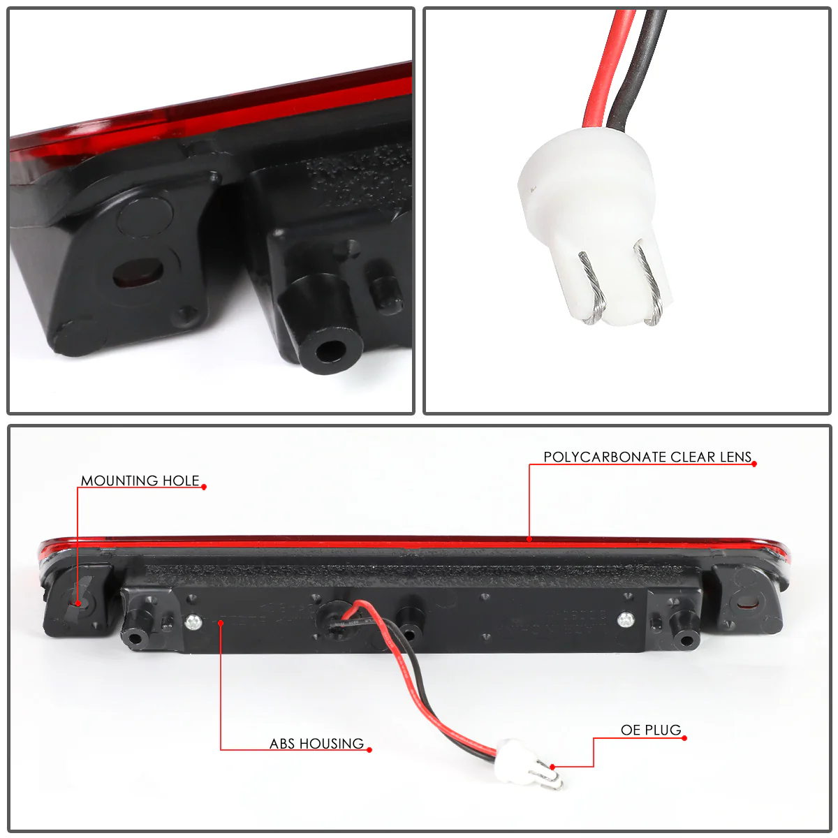 DNA LED 3rd Brake Light Honda Ridgeline (2006-2014) Clear / Smoked / Red Lens - Image 16