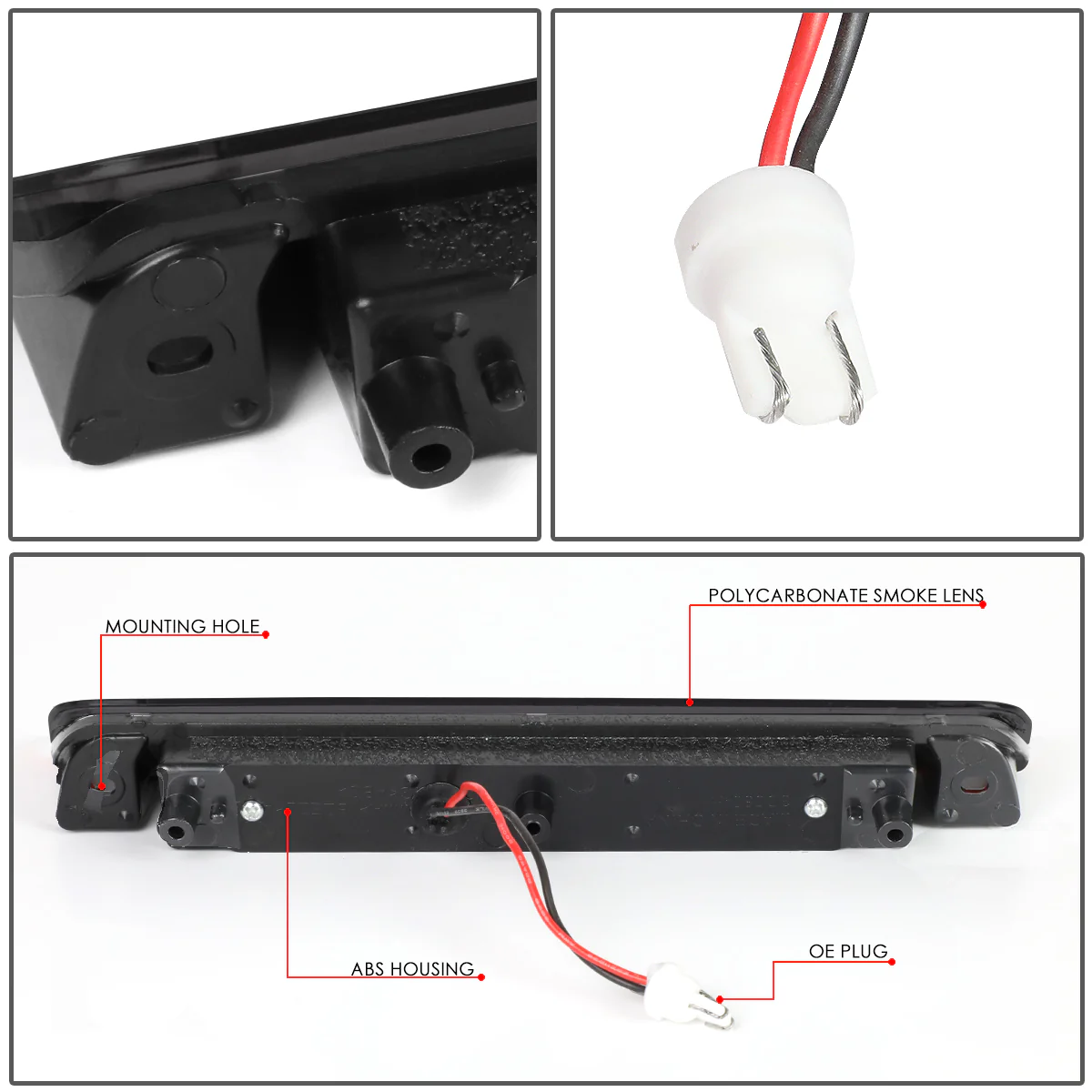 DNA LED 3rd Brake Light Honda Ridgeline (2006-2014) Clear / Smoked / Red Lens - Image 20