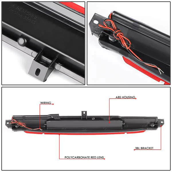 DNA LED 3rd Brake Light Chevy Trailblazer (2002-2009) Black or Chrome Housing with Clear / Smoked / Red Lens - Image 20