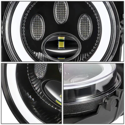 DNA LED Fog Lights for GMC Sierra (2003-2007) Halo Projector with Switch & Wiring Harness - Clear or Smoke FL-ZTL-358 - Image 4