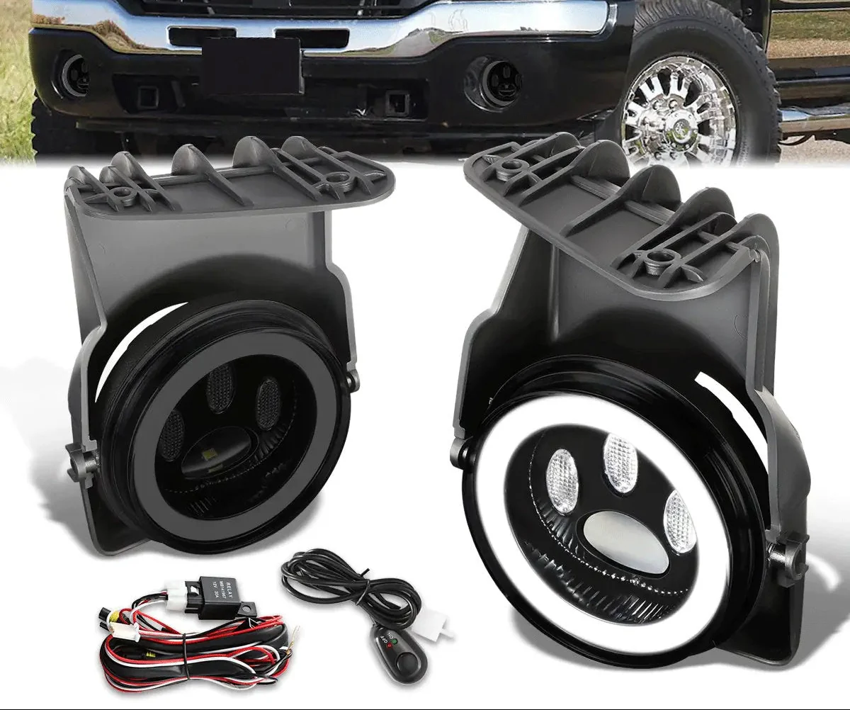 DNA LED Fog Lights for GMC Sierra (2003-2007) Halo Projector with Switch & Wiring Harness - Clear or Smoke FL-ZTL-358 - Image 8