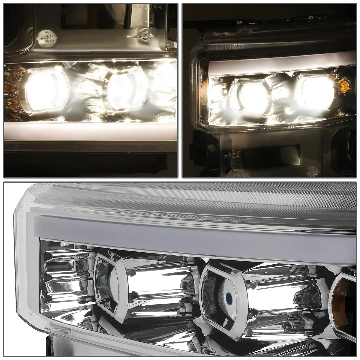 DNA Projector Headlights for Chevy Silverado 1500 (2019-2024) Black or Chrome Housing - Image 11