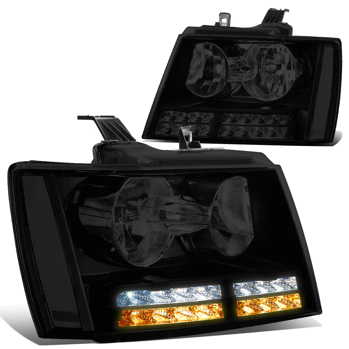 DNA Projector Headlights Chevy Avalanche (07-13) Tahoe (07-14) w/ LED DRL - Black or Chrome Housing - Image 20