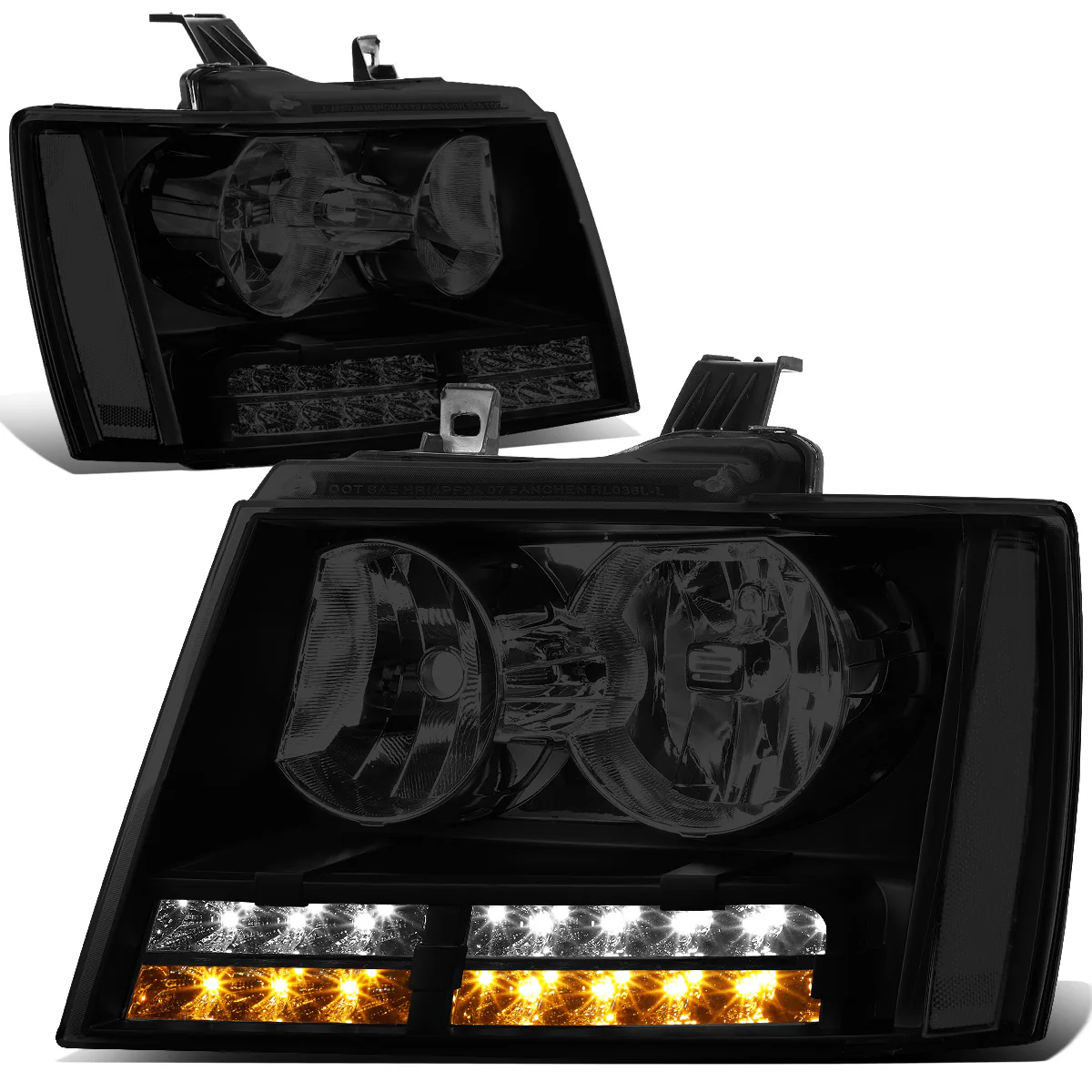 DNA Projector Headlights Chevy Avalanche (07-13) Tahoe (07-14) w/ LED DRL - Black or Chrome Housing - Image 21