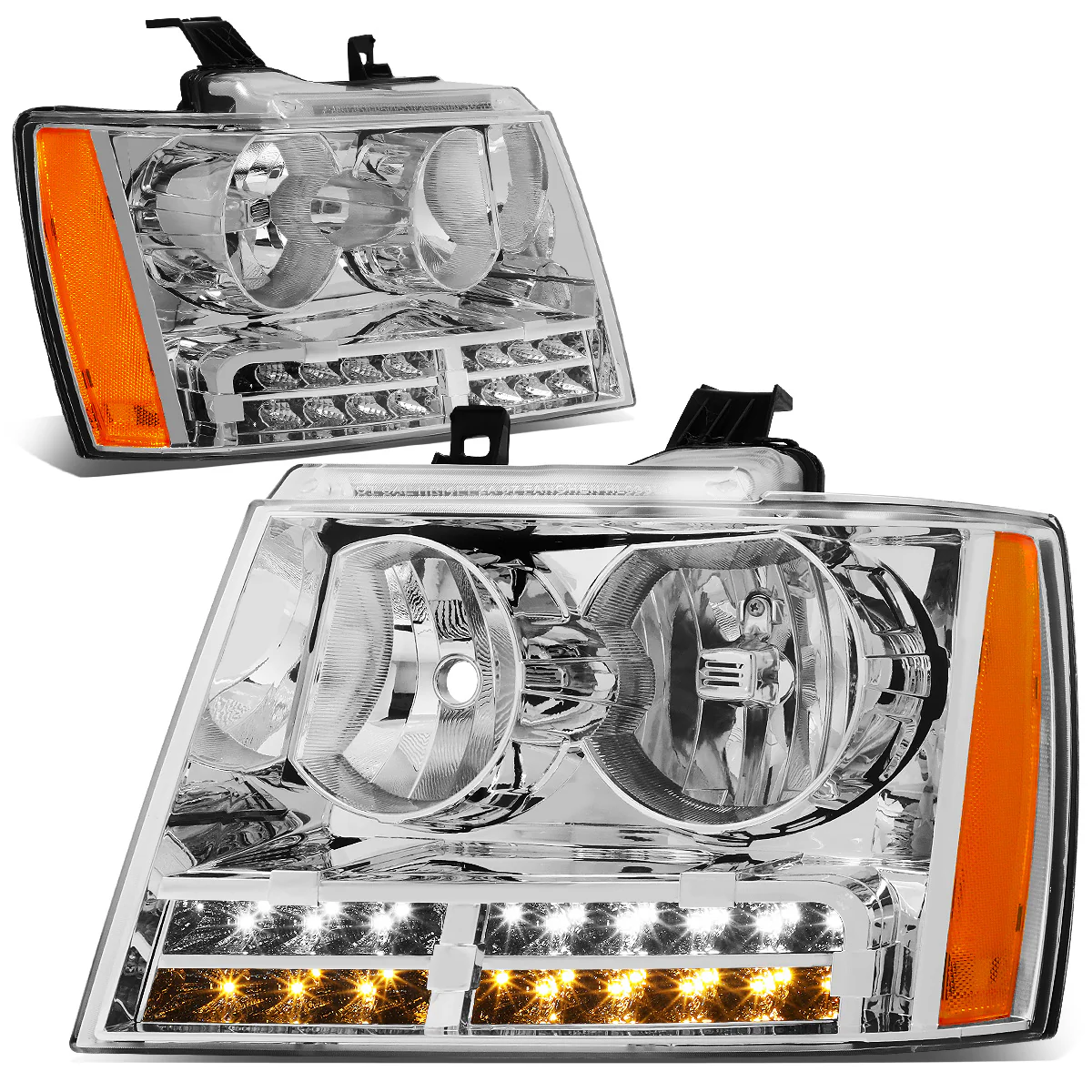 DNA Projector Headlights Chevy Avalanche (07-13) Tahoe (07-14) w/ LED DRL - Black or Chrome Housing - Image 27