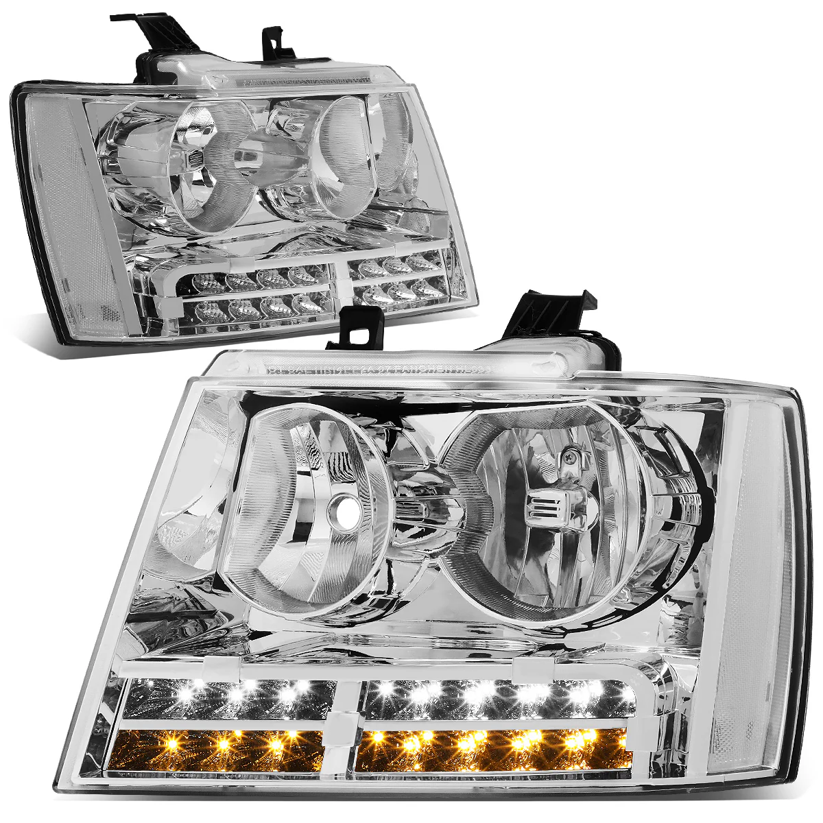 DNA Projector Headlights Chevy Avalanche (07-13) Tahoe (07-14) w/ LED DRL - Black or Chrome Housing - Image 34