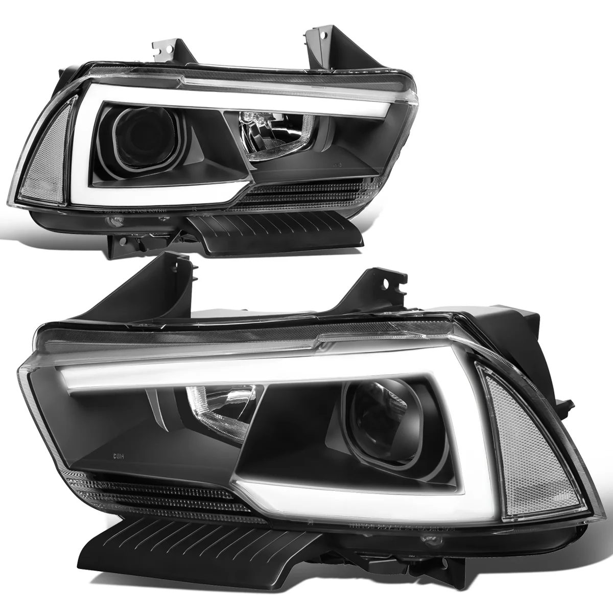 DNA Projector Headlights Dodge Charger (2011-2014) w/ LED DRL - Black or Chrome Housing - Image 7