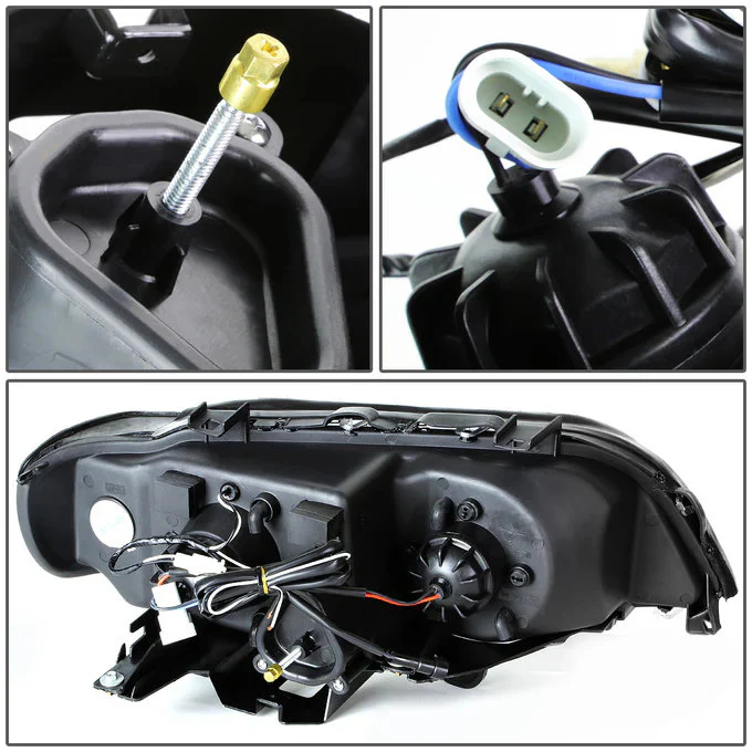 DNA Projector Headlights for BMW X5 (2000-2003) with LED DRL Halo and Chrome or Black Housing - Image 11