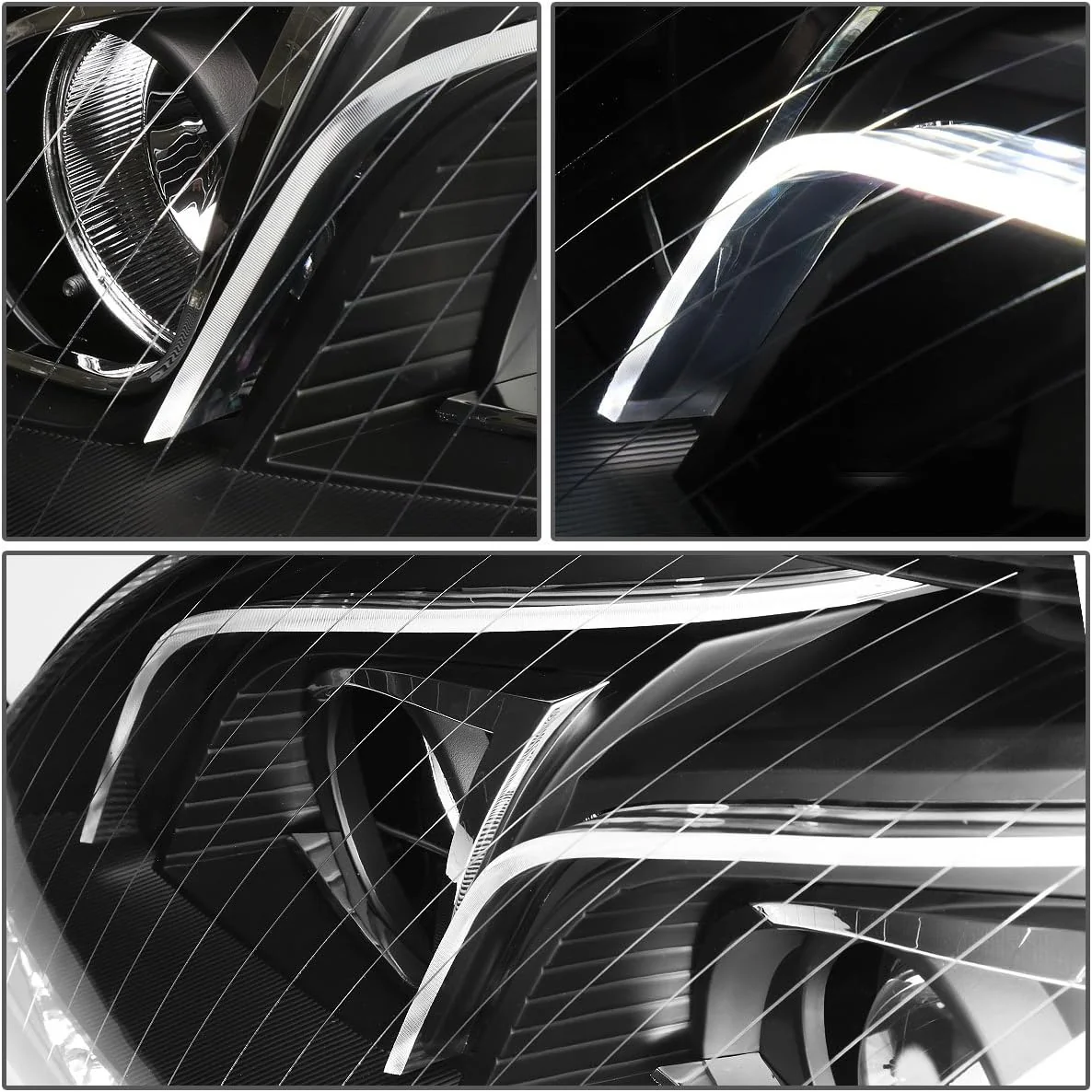 DNA Projector Headlights for Mercedes W220 S55 AMG (2001-2006) S65 AMG (2005-2006) Black or Chrome Housing with Halo or LED Bar DRL - Image 15