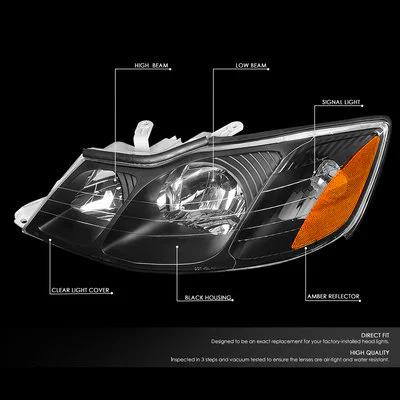 DNA Headlights for Toyota Avalon (2000-2004) with Chrome or Black Housing and Clear or Smoke Lens - Image 2