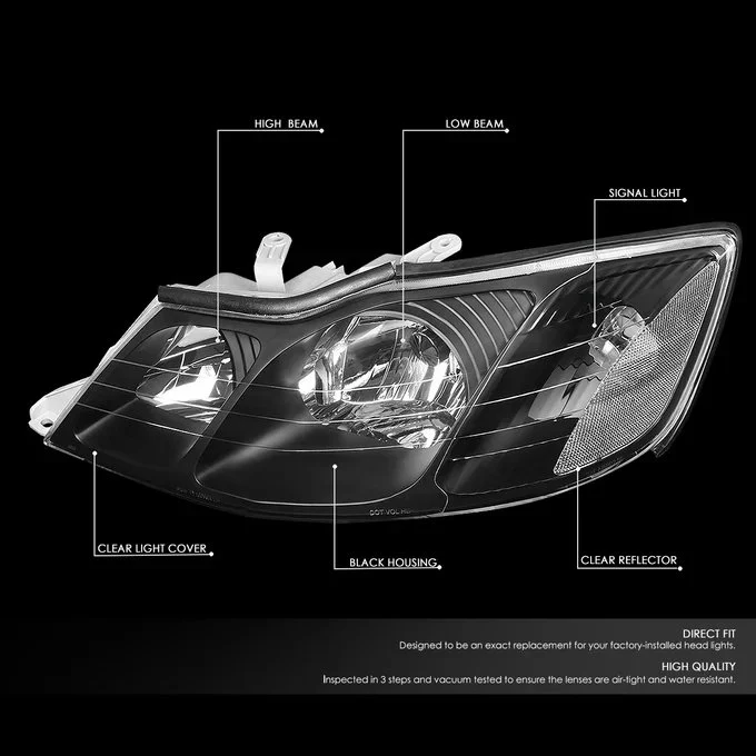 DNA Headlights for Toyota Avalon (2000-2004) with Chrome or Black Housing and Clear or Smoke Lens - Image 8