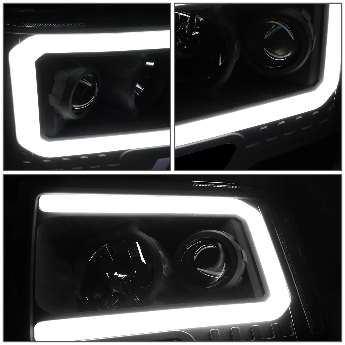 DNA Projector Headlights Ford F150 (09-14) w/ LED DRL - Black / Chrome / Smoke Housing - Image 12