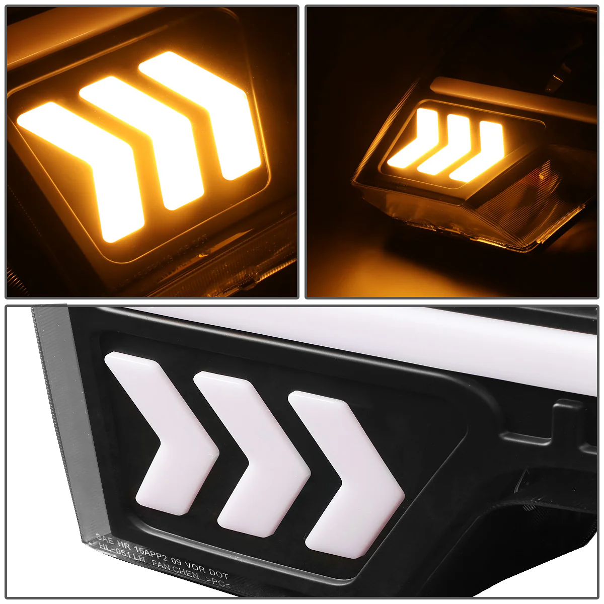 DNA Projector Headlights Ford F150 (09-14) w/ LED DRL - Black / Chrome / Smoke Housing - Image 13