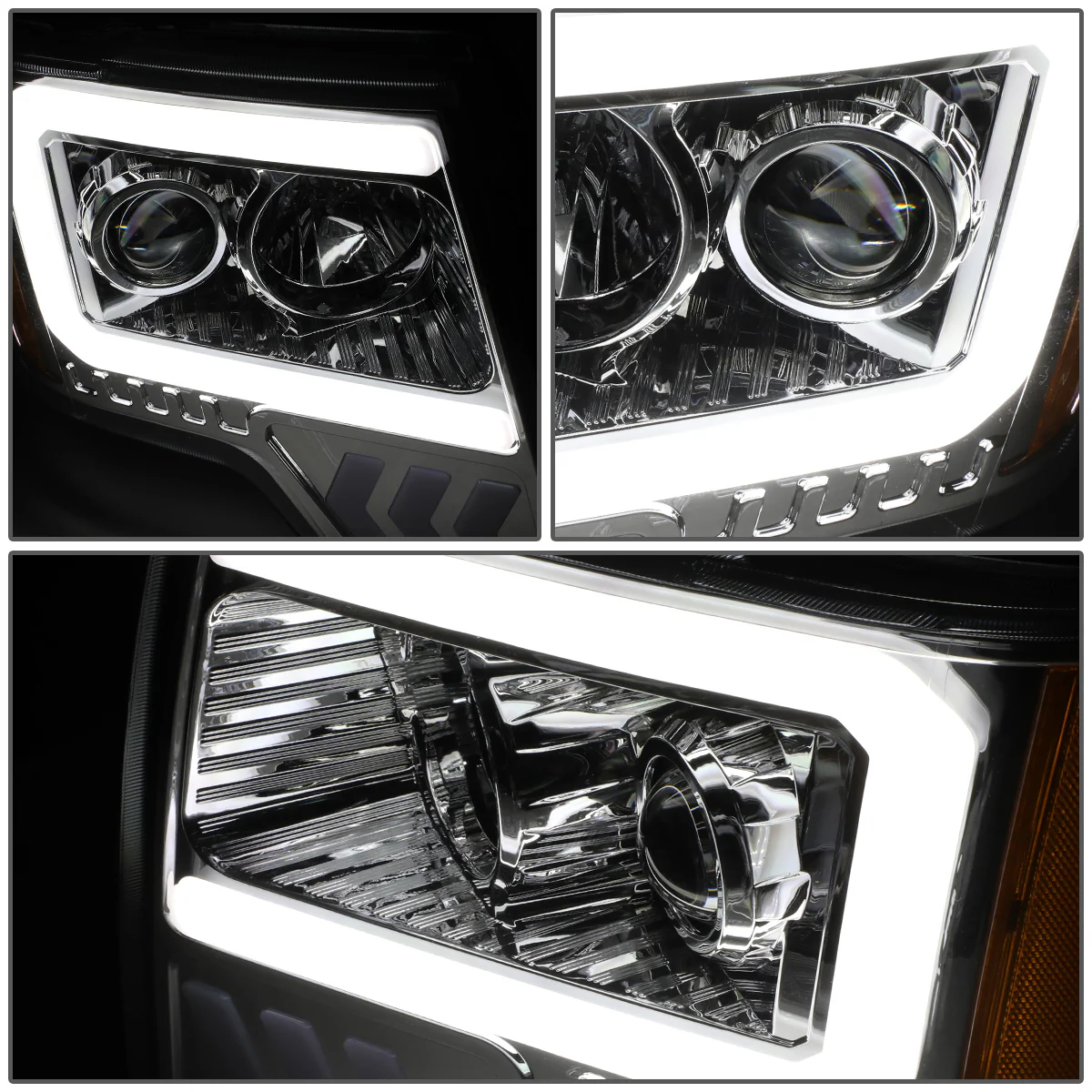 DNA Projector Headlights Ford F150 (09-14) w/ LED DRL - Black / Chrome / Smoke Housing - Image 20