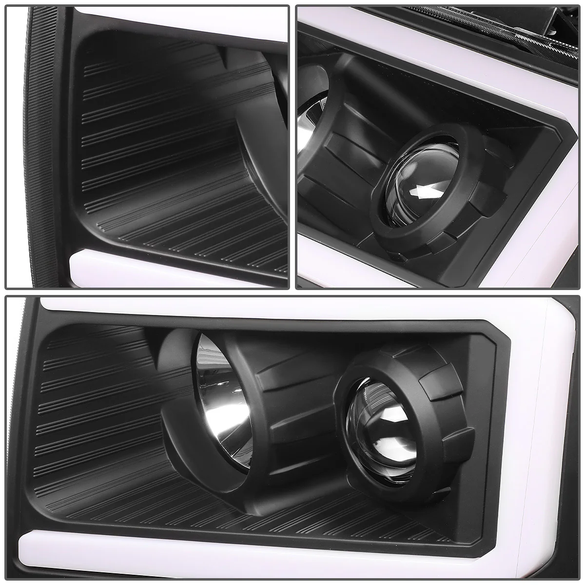 DNA Projector Headlights Ford F150 (09-14) w/ LED DRL - Black / Chrome / Smoke Housing - Image 6