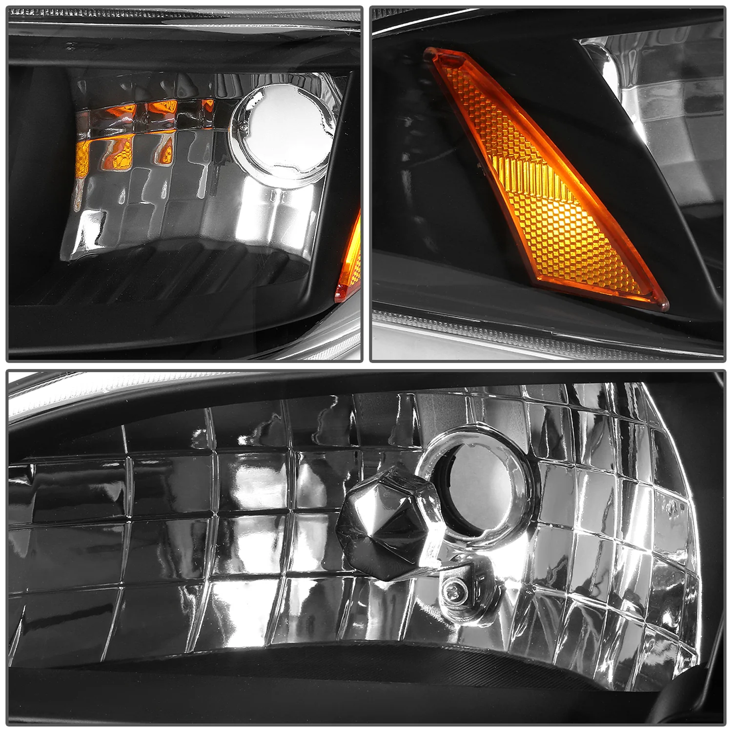 DNA Projector Headlights Ford Mustang SN95 (1994-1998) OE Style w/ Black or Chrome Housing - Image 4