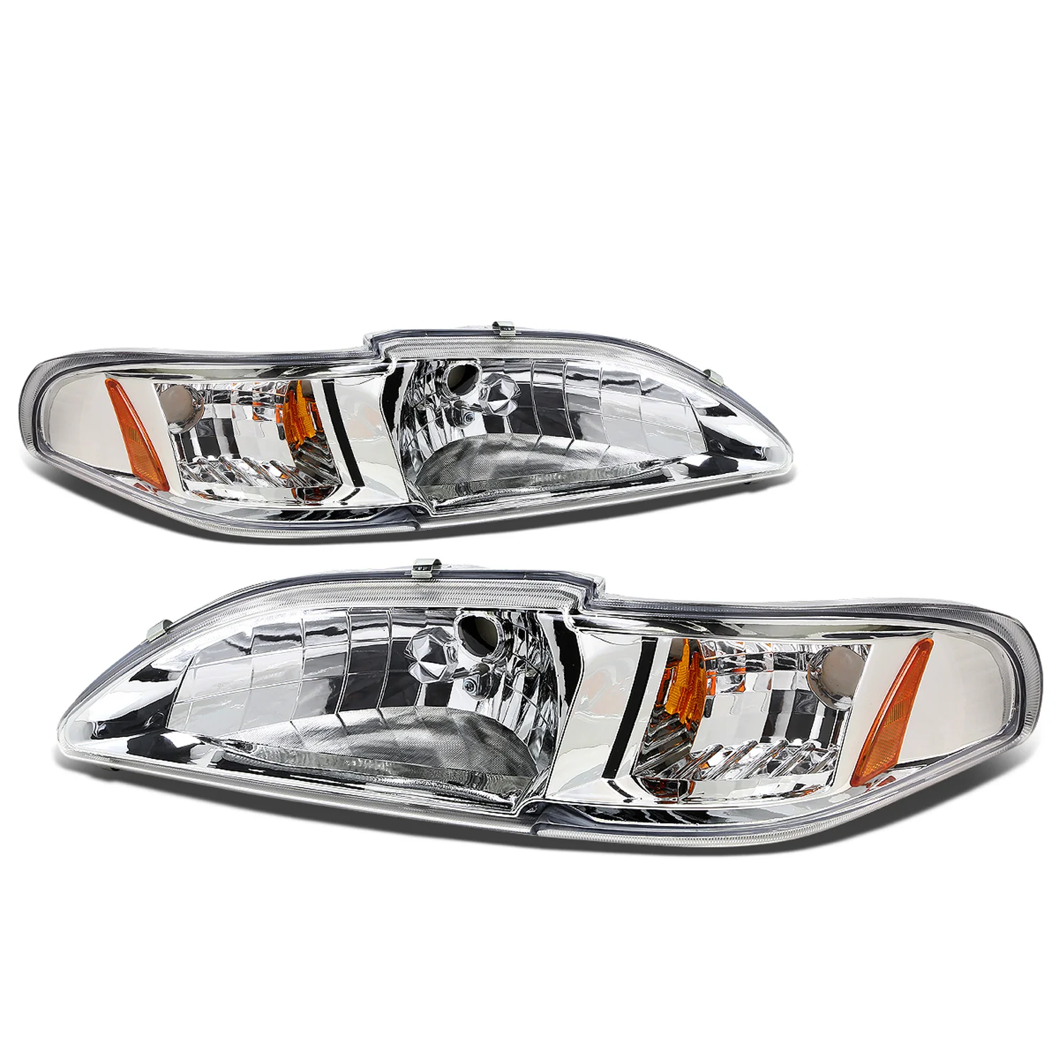 DNA Projector Headlights Ford Mustang SN95 (1994-1998) OE Style w/ Black or Chrome Housing - Image 6