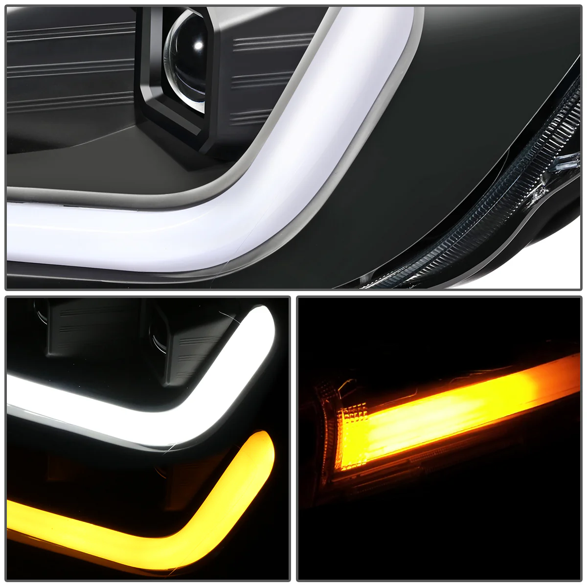 DNA Projector Headlights Ford Ranger XL / XLT (19-23) w/ LED DRL - Black or Chrome Housing - Image 3