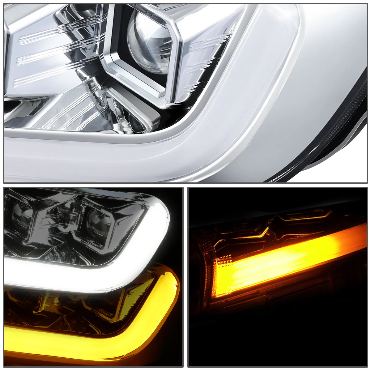 DNA Projector Headlights Ford Ranger XL / XLT (19-23) w/ LED DRL - Black or Chrome Housing - Image 9