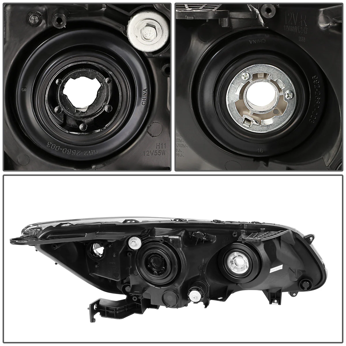 DNA Projector Headlights Honda Accord Sedan (13-15) OE Style w/ Black or Chrome Housing - Image 20