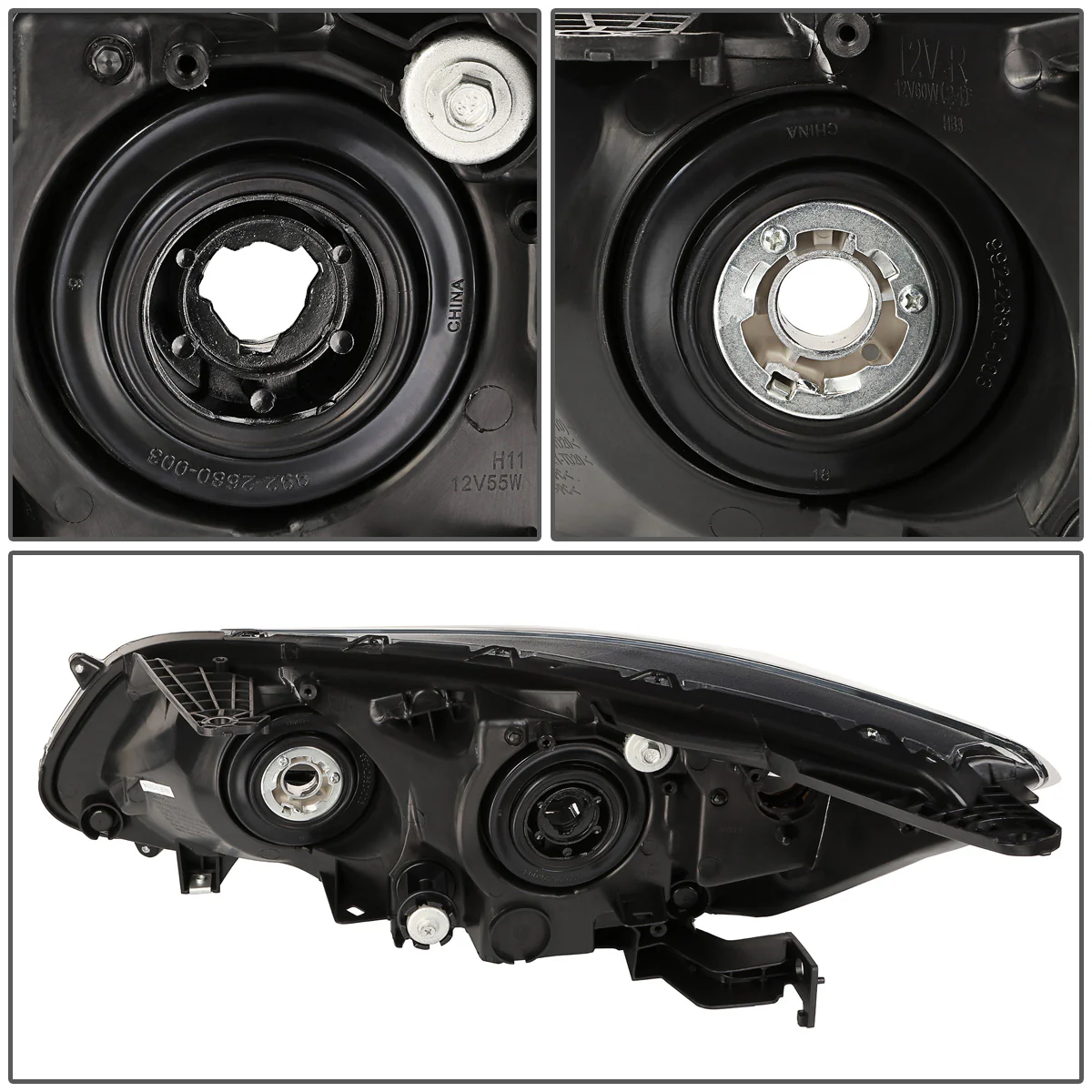 DNA Projector Headlights Honda Accord Sedan (13-15) OE Style w/ Black or Chrome Housing - Image 5