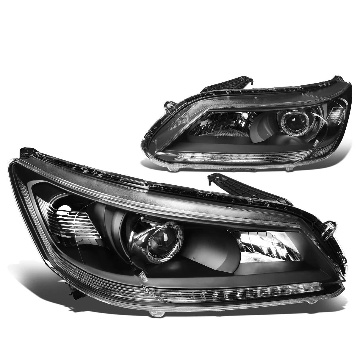DNA Projector Headlights Honda Accord Sedan (13-15) OE Style w/ Black or Chrome Housing - Image 6