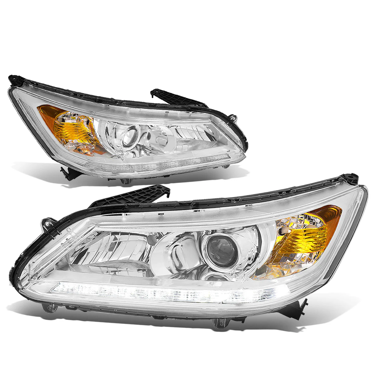 DNA Projector Headlights Honda Accord Sedan (2013-2015) w/ LED DRL - Black or Chrome Housing - Image 15