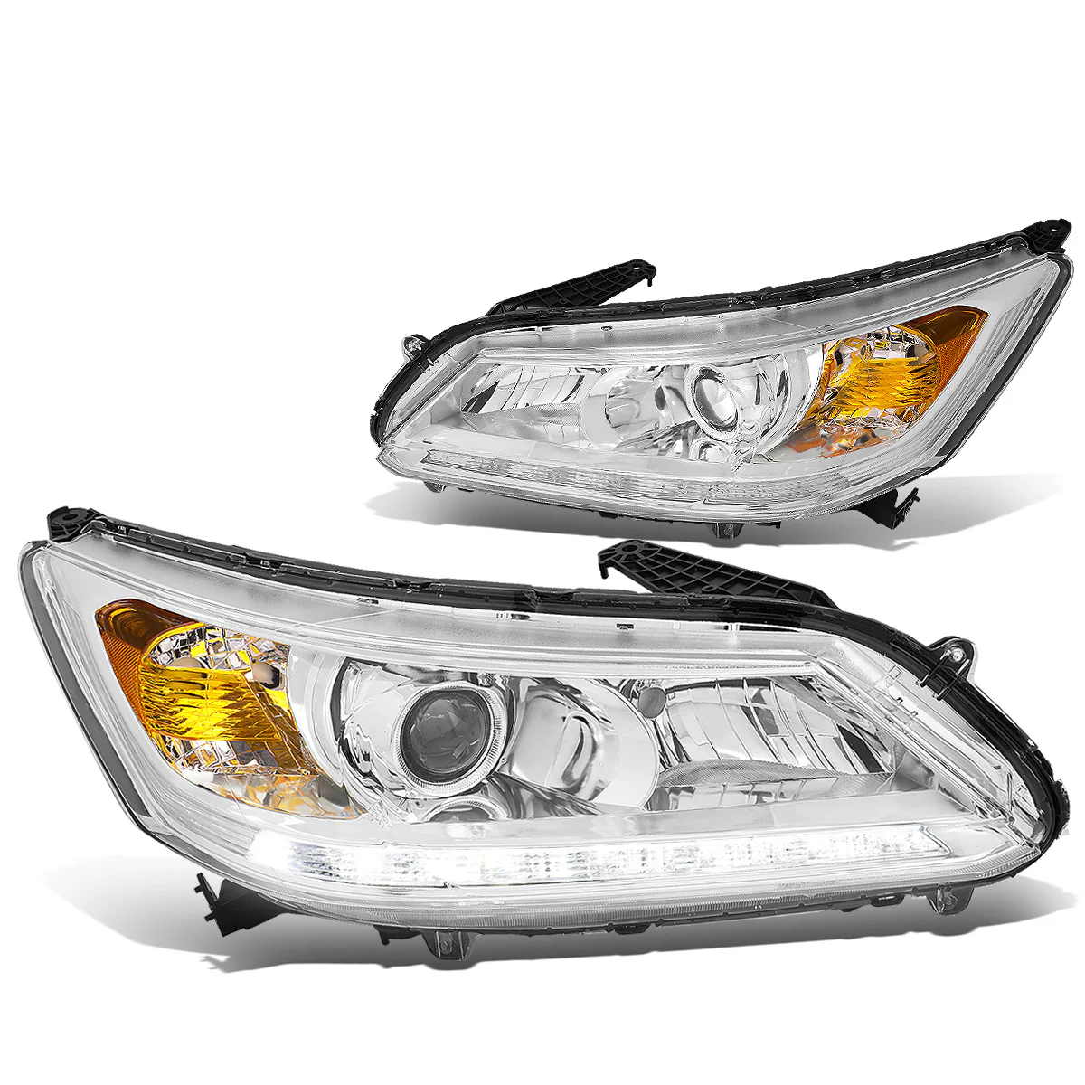 DNA Projector Headlights Honda Accord Sedan (2013-2015) w/ LED DRL - Black or Chrome Housing - Image 16