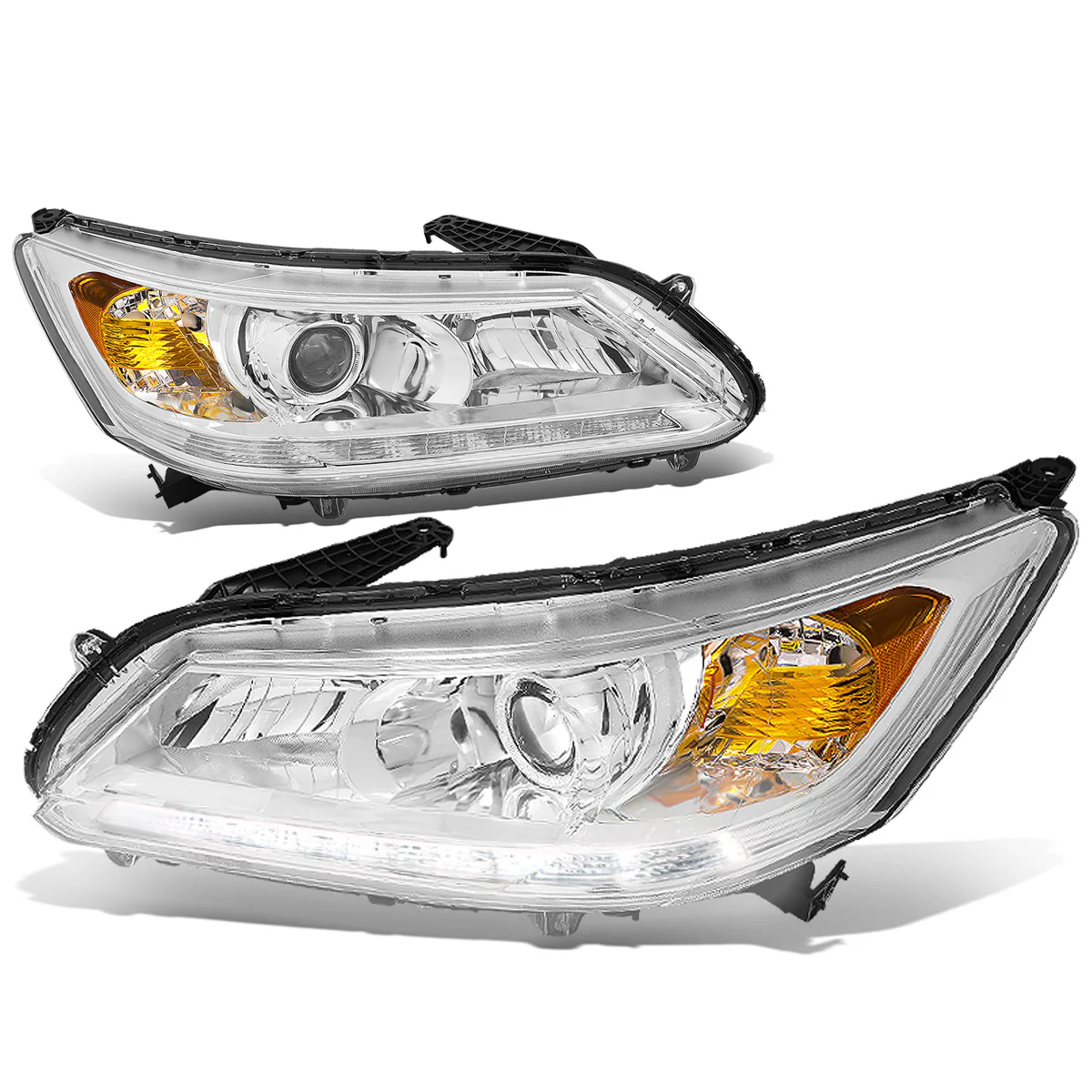 DNA Projector Headlights Honda Accord Sedan (2013-2015) w/ LED DRL - Black or Chrome Housing - Image 17
