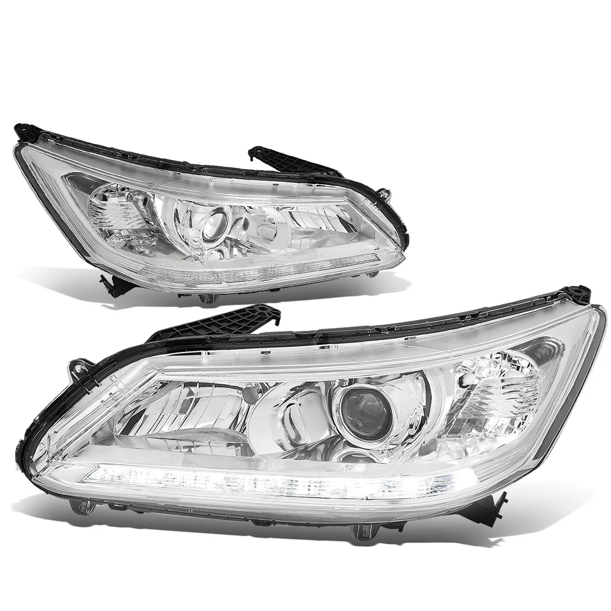 DNA Projector Headlights Honda Accord Sedan (2013-2015) w/ LED DRL - Black or Chrome Housing - Image 22