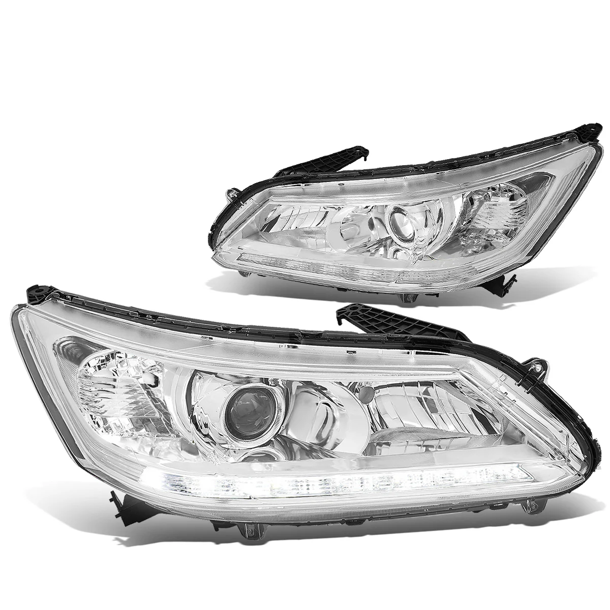 DNA Projector Headlights Honda Accord Sedan (2013-2015) w/ LED DRL - Black or Chrome Housing - Image 23