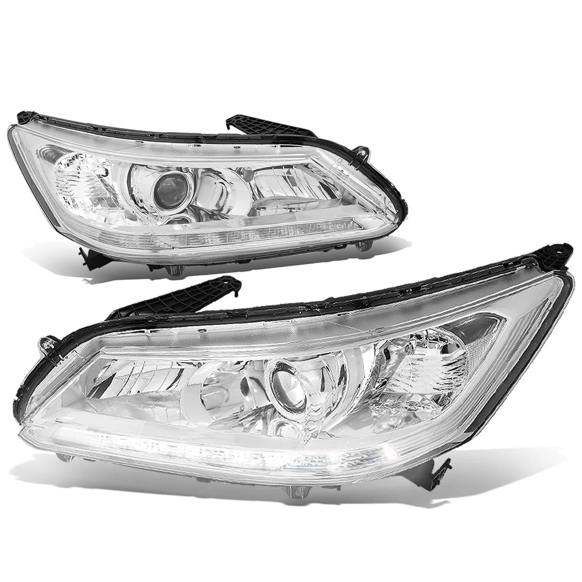 DNA Projector Headlights Honda Accord Sedan (2013-2015) w/ LED DRL - Black or Chrome Housing - Image 24
