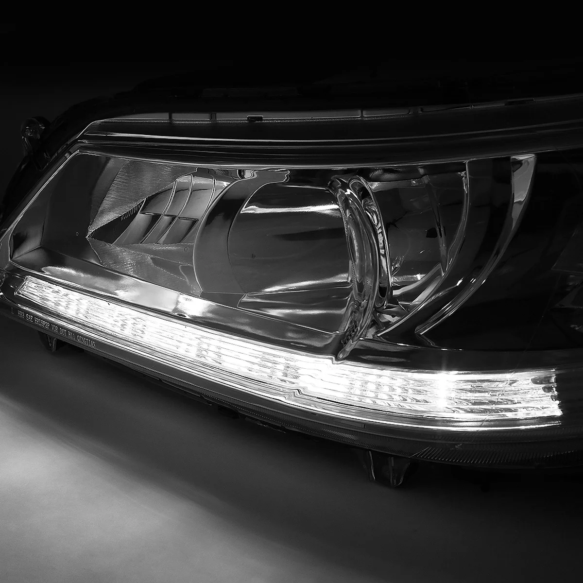 DNA Projector Headlights Honda Accord Sedan (2013-2015) w/ LED DRL - Black or Chrome Housing - Image 25