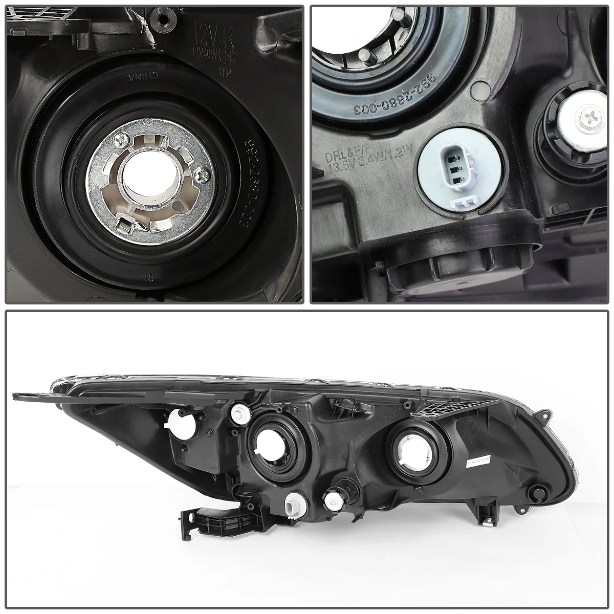 DNA Projector Headlights Honda Accord Sedan (2013-2015) w/ LED DRL - Black or Chrome Housing - Image 28
