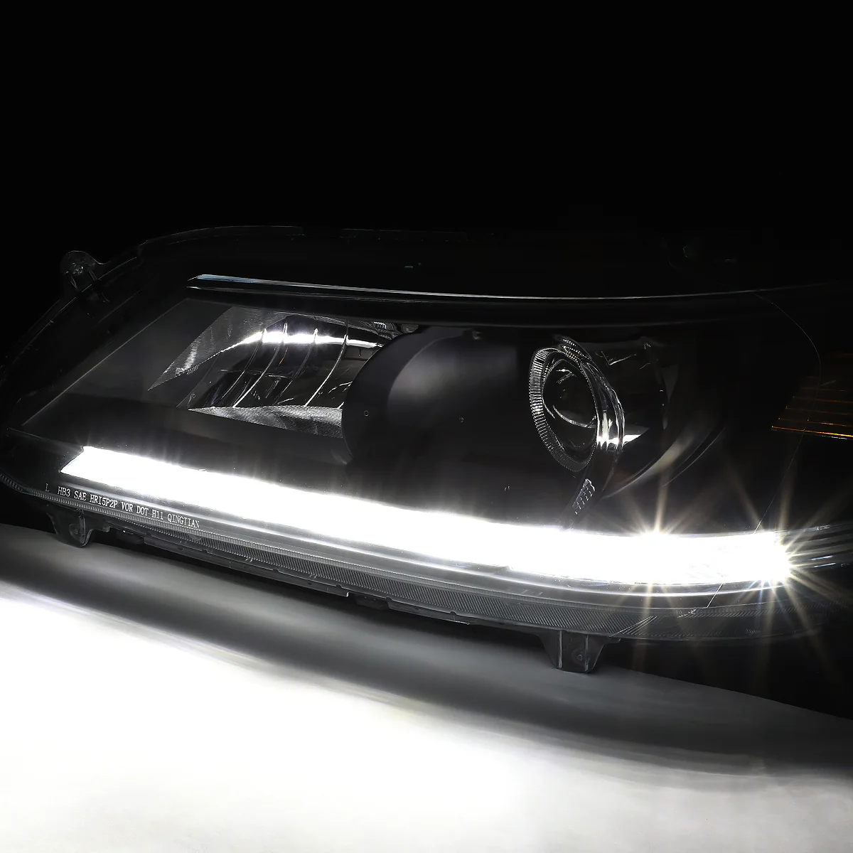 DNA Projector Headlights Honda Accord Sedan (2013-2015) w/ LED DRL - Black or Chrome Housing - Image 4