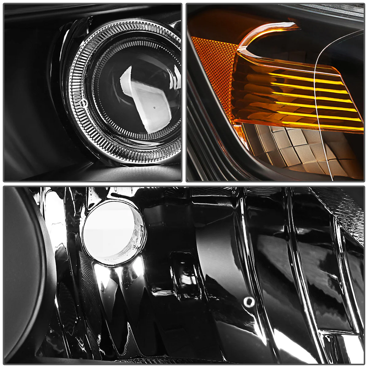 DNA Projector Headlights Honda Accord Sedan (2013-2015) w/ LED DRL - Black or Chrome Housing - Image 6