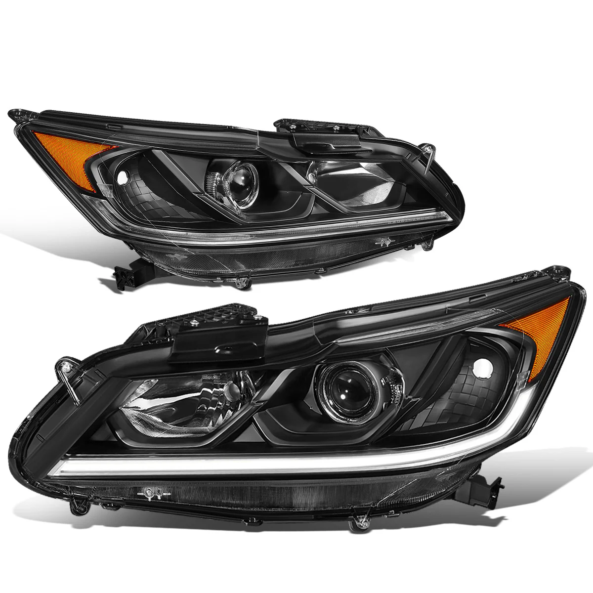 DNA Projector Headlights Honda Accord Sedan (2016-2017) Black or Chrome Housing - Image 2