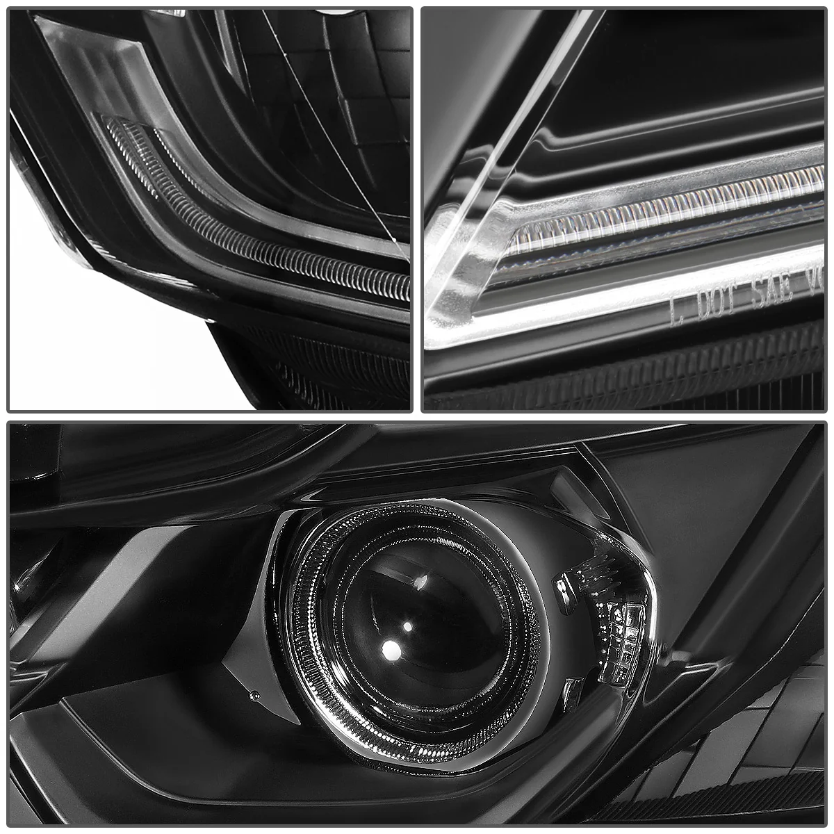 DNA Projector Headlights Honda Accord Sedan (2016-2017) Black or Chrome Housing - Image 3