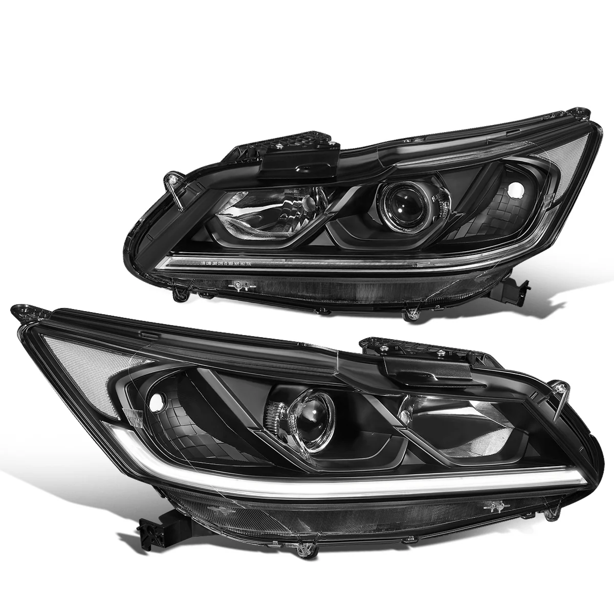 DNA Projector Headlights Honda Accord Sedan (2016-2017) Black or Chrome Housing - Image 6
