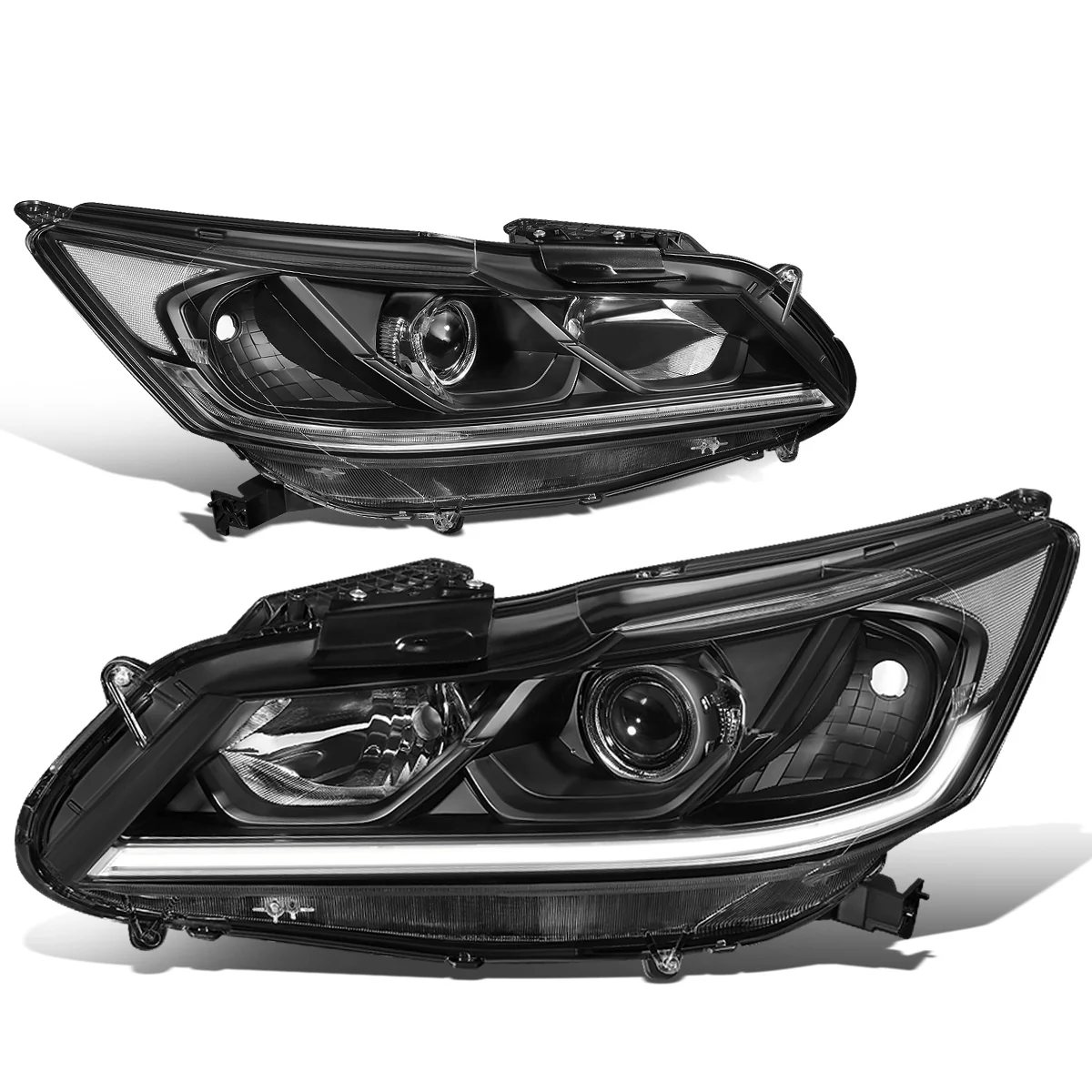 DNA Projector Headlights Honda Accord Sedan (2016-2017) Black or Chrome Housing - Image 7