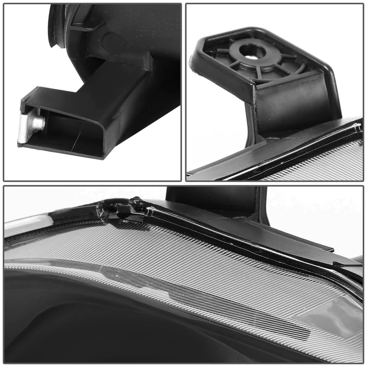 DNA Projector Headlights Honda Civic (96-98) w/ LED DRL - Black / Chrome / Smoke Housing - Image 8