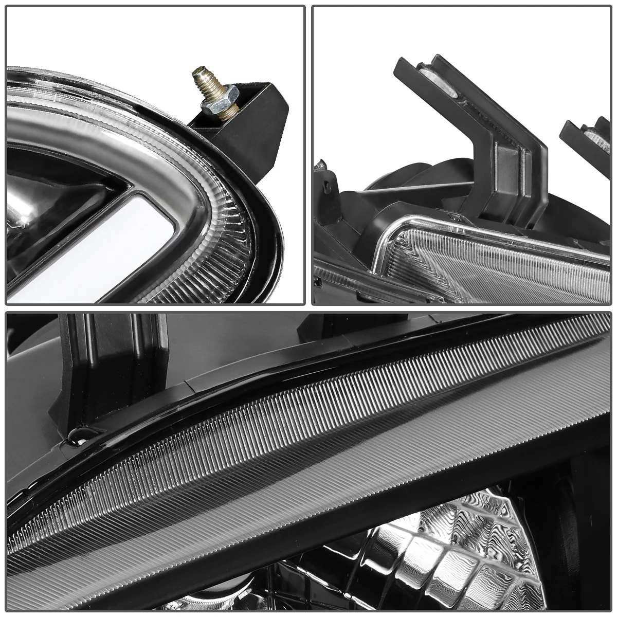 DNA Projector Headlights Honda Civic Coupe / Hatchback (92-95) w/ LED DRL - Black Housing - Image 8
