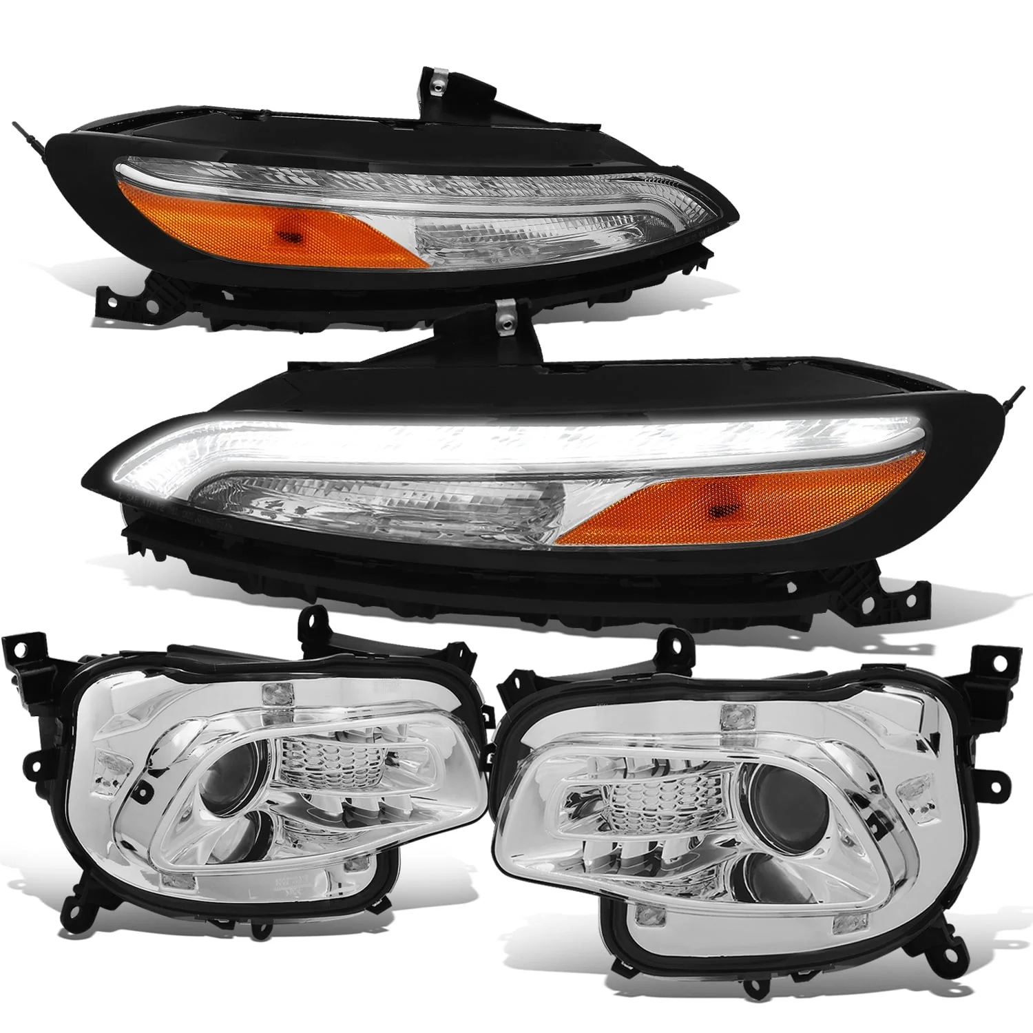 DNA Projector Headlights Jeep Cherokee (2014-2018) OE Style w/ Black or Chrome Housing - Image 6
