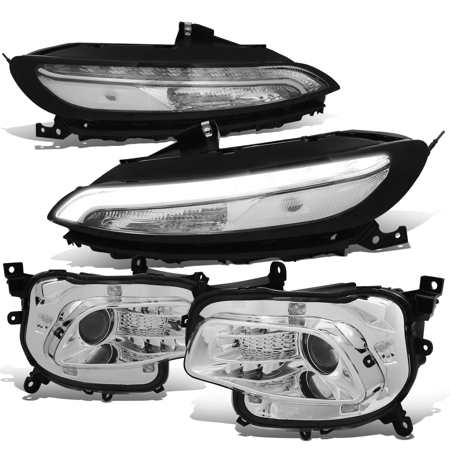 DNA Projector Headlights Jeep Cherokee (2014-2018) OE Style w/ Black or Chrome Housing - Image 9