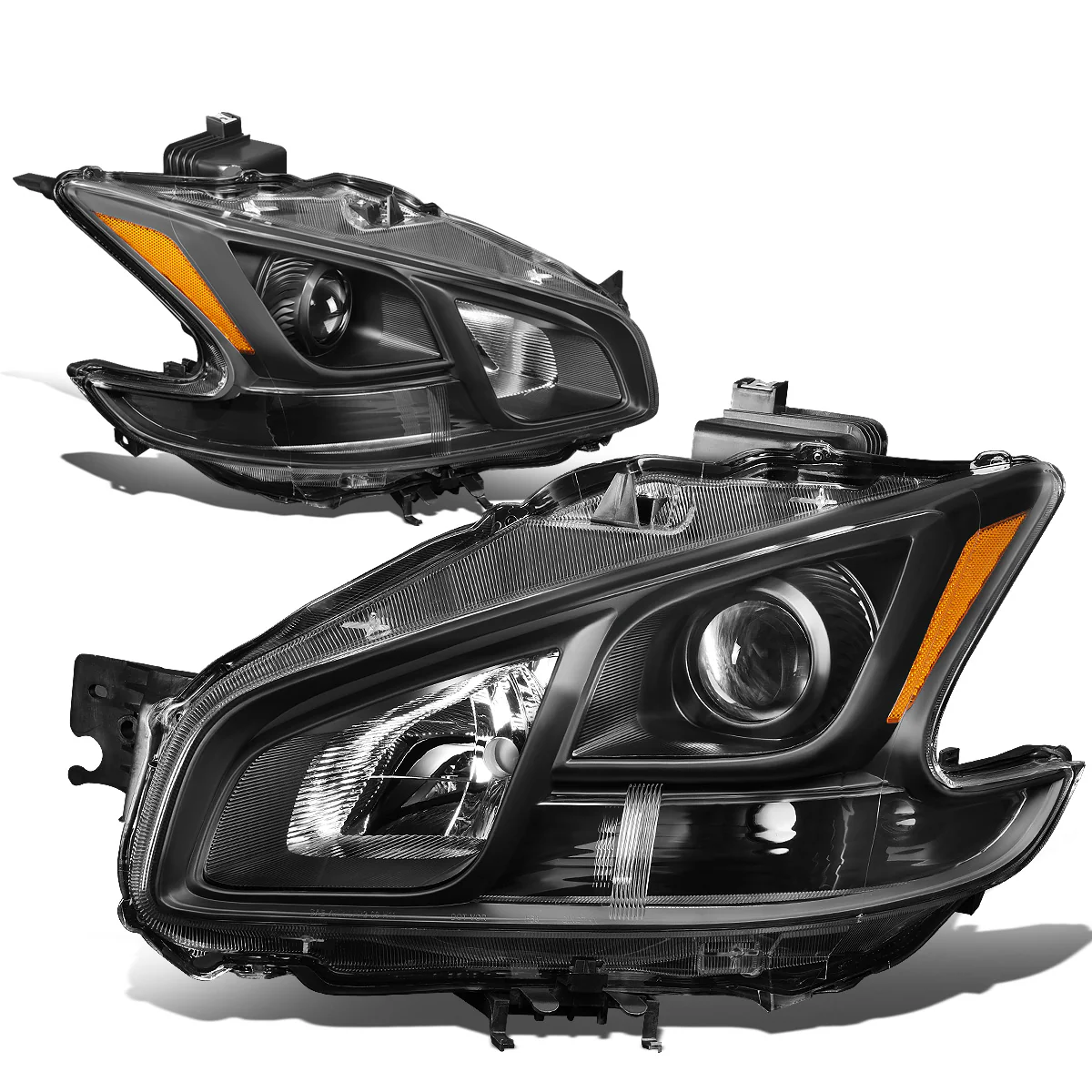 DNA Projector Headlights Nissan Maxima (2009-2014) OE Style w/ Black or Chrome Housing - Image 2